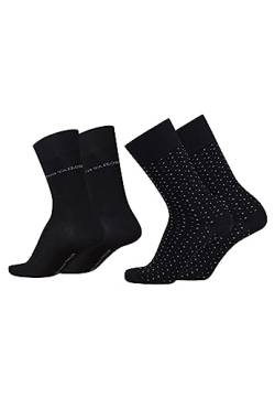 TOM TAILOR Socken Herren 39-42 in black - Basic dot Baumwollsocken für Alltag und Freizeit - 4 Paar Herren-Socken von TOM TAILOR