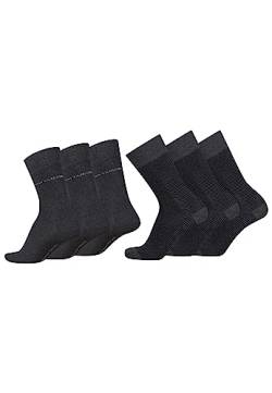 TOM TAILOR Socken Herren 39-42 in black - stripe Baumwollsocken für Alltag und Freizeit - 6 Paar schlichte Herren-Socken von TOM TAILOR