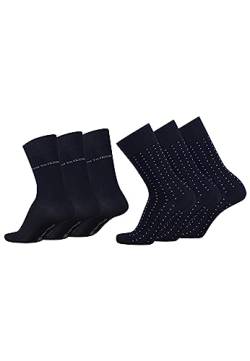 TOM TAILOR Socken Herren 39-42 in dark navy - Basic dot Baumwollsocken für Alltag und Freizeit - 6 Paar Herren-Socken von TOM TAILOR