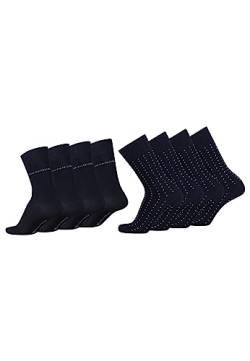 TOM TAILOR Socken Herren 39-42 in dark navy - Basic dot Baumwollsocken für Alltag und Freizeit - 8 Paar Herren-Socken von TOM TAILOR