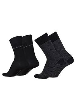 TOM TAILOR Socken Herren 39-42 in dark navy - stripe Baumwollsocken für Alltag und Freizeit - 4 Paar schlichte Herren-Socken von TOM TAILOR