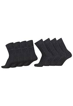 TOM TAILOR Socken Herren 43-46 in anthrazit - Basic dot Baumwollsocken für Alltag und Freizeit - 8 Paar Herren-Socken von TOM TAILOR
