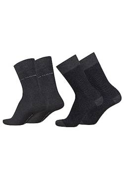 TOM TAILOR Socken Herren 43-46 in black - stripe Baumwollsocken für Alltag und Freizeit - 4 Paar schlichte Herren-Socken von TOM TAILOR