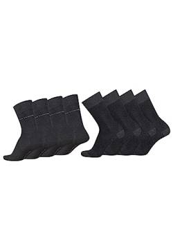 TOM TAILOR Socken Herren 43-46 in black - stripe Baumwollsocken für Alltag und Freizeit - 8 Paar schlichte Herren-Socken von TOM TAILOR