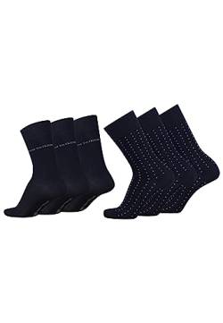 TOM TAILOR Socken Herren 43-46 in dark navy - Basic dot Baumwollsocken für Alltag und Freizeit - 6 Paar Herren-Socken von TOM TAILOR