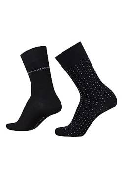 Tom Tailor Socks Herren 43-46 in black – Basic dot Baumwollsocken für Alltag und Freizeit – 2 Paar Herren-Socken von TOM TAILOR