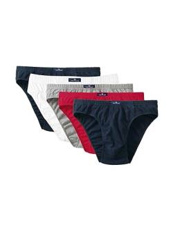 Tom Tailor Underwear Herren Mini 5er Pack Slip, Blau (Navy-White-red 7249), Small (Herstellergröße: S/4) von TOM TAILOR