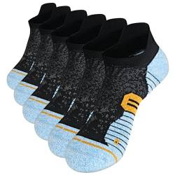 Kompressionssocken Damen Herren Sneaker Socken 43-46 39-42 35-38 Sportsocken Running Socks Laufsocken Atmungsaktive Rutschfeste 3 Paare (DE/NL/SE/PL, Numerisch, 47, 51, Regular, Regular, Schwarz-Blau) von TOMILIOLD