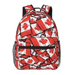 Canada Flag Bedruckter Canvas Rucksack Leichter Reiserucksack Laptop Rucksack Für Männer/Frauen, Schwarz , One size von TOMPPY