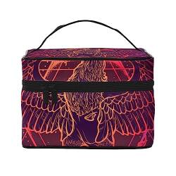 Kosmetiktasche im Hippie-Stil mit Peace-Zeichen, Make-up-Tasche, Reise-Kosmetiktaschen für Damen, Kulturbeutel, Mythykalischer Vogel Phoenix David's Star, Einheitsgröße von TOMPPY