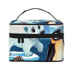 Kosmetiktasche mit Katzenmuster, Make-up-Tasche, Reise-Kosmetiktaschen für Damen, Kulturbeutel, Cartoon Polar Tiere, Einheitsgröße von TOMPPY