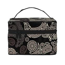 Kosmetiktasche mit Totenkopf und Peisley, Make-up-Tasche, Reise-Kosmetiktaschen für Damen, Kulturbeutel, Schädel und Peisley, Einheitsgröße von TOMPPY