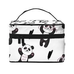 Lustige Tier-Kosmetiktasche mit niedlichen Pandas, Make-up-Tasche, Reise-Kosmetiktaschen für Frauen, Kulturbeutel, Lustige Tier-niedliche Pandas, Einheitsgröße von TOMPPY