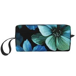 Make-up-Tasche für Frauen, Hibiskus-Blumenmuster, bedruckt, große Kapazität, Kosmetiktaschen, tragbare Kulturtasche, Reise-Aufbewahrung, weiß, Einheitsgröße von TOMPPY