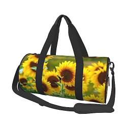 Sunflower Plant Printed Sports Duffel Bag Gym Tote Bag Weekender Travel Bag Sports Gym Bag For Workout Overnight Travel Luggage Women Men, Black, One Size, Schwarz , Einheitsgröße von TOMPPY