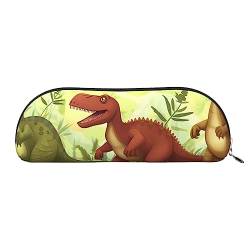 TOMPPY Dinosaurs Printed Pencil Case Stand Up Pencil Pouch Small Pencil Holder Case Stationery Organizer Makeup Bag with Zipper Closure, silber, Einheitsgröße, Make-up-Tasche von TOMPPY