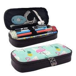 TOMPPY Federmäppchen für Mädchen und Jungen, rosa Flamingo-Ananas, bedruckt, große Kapazität, Federmäppchen, Schule, Schreibwaren, Organizer, Make-up-Kosmetiktasche für Kinder, Frauen, Männer, von TOMPPY