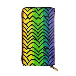 TOMPPY Gay Pride Regenbogen-Muster, bedruckt, lange Geldbörse, mit Reißverschluss, Geldbörse, Kartenhalter, Organizer, Schwarz , Einheitsgröße von TOMPPY
