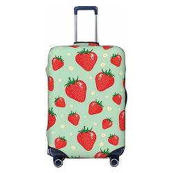 TOMPPY Lovely Strawberry Printed Luggage Cover Elastic Washable Suitcase Cover Anti-Scratch Suitcase Protector Fit 18-32 Inch Luggage, Schwarz , S von TOMPPY