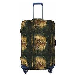 TOMPPY Nature Wild Animal Deers Printed Luggage Cover Elastic Washable Suitcase Cover Anti-Scratch Suitcase Protector Fit 18-32 Inch Luggage, Schwarz , S von TOMPPY
