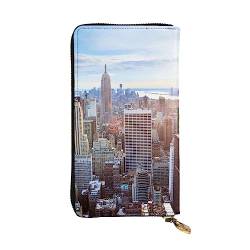 TOMPPY New York City Skyline bedruckte Damen lange Geldbörse mit Reißverschluss und Kartenhalter, Schwarz , Einheitsgröße von TOMPPY