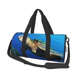 U-Boot Schildkröte unter dem Meer bedruckte Sporttasche Gym Tote Bag Weekender Reisetasche Sport Gym Bag für Workout Übernachtung Reisegepäck Damen Herren, Schwarz, Einheitsgröße, Schwarz , von TOMPPY