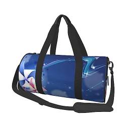 Windmühle Blau Bedruckte Sport Duffel Bag Gym Tote Bag Weekender Reisetasche Sport Gym Bag Für Workout Übernachtung Reisegepäck Damen Herren, Schwarz, Einheitsgröße, Schwarz , Einheitsgröße von TOMPPY