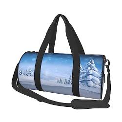 Winter Bedruckte Sport Duffel Bag Gym Tote Bag Weekender Reisetasche Sport Gym Bag Für Workout Übernachtung Reisegepäck Damen Herren, Schwarz, Einheitsgröße, Schwarz , Einheitsgröße von TOMPPY