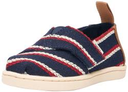 TOMS Classic Alpargata Flacher Slipper, Navy Woven Stripes, 33 EU von TOMS