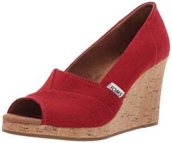 TOMS Damen Classic Wedge Sandalen mit Keilabsatz, Red, 35.5 EU von TOMS