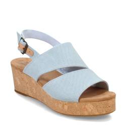 TOMS Damen Claudine Keilsandale, Jeansstoff in Pastellblau, 36 EU von TOMS