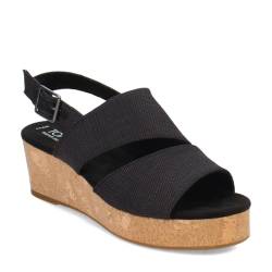 TOMS Damen Claudine Keilsandale, Schwarz meliert gewebt, 35.5 EU von TOMS