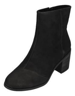 TOMS Damen Evelyn Halblange Stiefel, Schwarzes Leder, 36 EU von TOMS