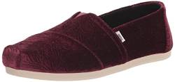 TOMS Damen FLORAL Velvet Alpargata Flache Slipper, Burgunderrot, 35.5 EU von TOMS