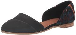 TOMS Damen Jutti D'orsay Ballerinas, Schwarzes Leder und gewebt, 43.5 EU von TOMS