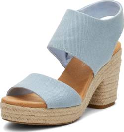 TOMS Damen Majorca Platform Sandale mit Absatz, Pastel Blue, 35.5 EU von TOMS