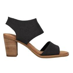 TOMS Damen Mallorca-Aufsteller Sandale mit Absatz, Schwarz meliert gewebt, 39 EU von TOMS