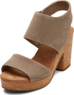 TOMS Damen Mallorca Plateau Sandale mit Absatz, Dune Wildleder, 38 EU von TOMS