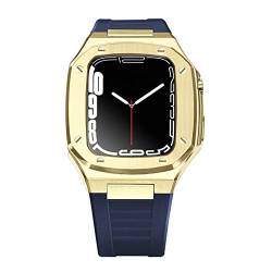 TONECY Correa Luxus-Armband und Schutzhülle aus Metall für Apple Watch, Mod Kit 41 mm, 44 mm, 45 mm, Modifikationsset, Gummi-Set, iWatch Serie 8, 7, 6, SE, 5, 4, Correa von TONECY