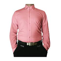 TONELLI Designer Herren Hemd Pink Bügelfrei klassischer Kragen Herrenhemd Kentkragen Langarm Größe S 38 von TONELLI