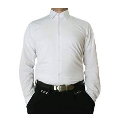 TONELLI Designer Herren Hemd Weiß Bügelfrei klassischer Kragen Herrenhemd Kentkragen Langarm Größe XXL 46 von TONELLI