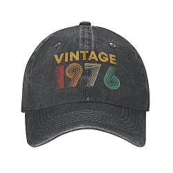 Baseballmütze Hiphop Sonnenhut Mode Unisex Baumwolle Jahrgang 1976 Geboren 1976 Baseballmütze Erwachsene Geburtstagsgeschenk Verstellbare Vatermütze Outdoor Snapback Verstellbare Geburtstagsgeschenke von TONFON