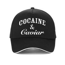 Unisex Baseball Cap Cocaines Caviar Baseball Cap für Männer und Frauen Baumwollkappe mit Rückenverschluss einfarbig Hip Hop Stil von TONFON