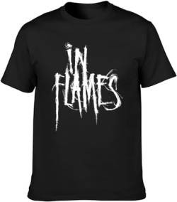 in Flames Herren T-Shirt Black Tee, Schwarz , XL von TONGFENG