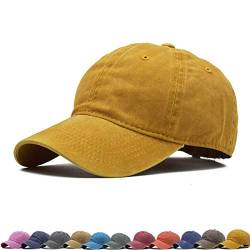 Vintage Unisex Top Hüte für Frauen Baseball Caps für Männer Papa Hüte Baseball Hüte für den täglichen Gebrauch - Gelb - Einheitsgröße von TONGSONG