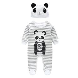 TONSEE Baby Junge Mädchen Kleidung Tier Spielanzug mit Hut Langarm Overalls Winter Strampler (3-6M, Panda) von TONSEE