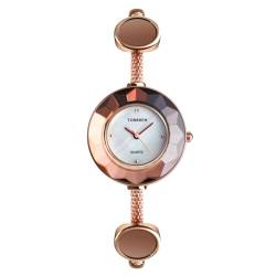 TONSHEN Analog Quarz Damen Uhren Edelstahl Einfacher Stil Kristall Armbanduhr (Gold) von TONSHEN