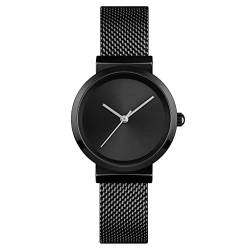 TONSHEN Damen Luxus Uhren Analog Quarz Edelstahl Casual Elegant Armbanduhr (Schwarz) von TONSHEN