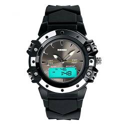 TONSHEN Damenuhr Digitaluhr Sportuhr 50M Wasserdicht LED Lässig Mode Armbanduhr Outdoor Sport Uhren Datum Analog Quarzuhr für Damen Herren, Weiß (Schwarz) von TONSHEN