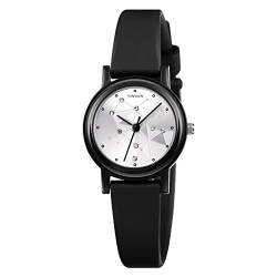 TONSHEN Fashion Damenuhr Analog Quarz Uhren Wasserdicht Plastik Lünette mit Kautschuk Band Casual Armbanduhren (Stern) von TONSHEN